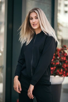 Бомбер жіночий на блискавці WearMe, Маріем чорний M (46)