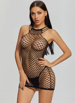 Пеньюар сутка сексуальное эротическое белье Sexy One Size черный (5-87)