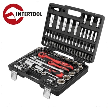 Набір інструментів 108 од. INTERTOOL , Автонабір Cr-V 1/2" и 1/4" 108 ед. INTERTOOL ET-6108
