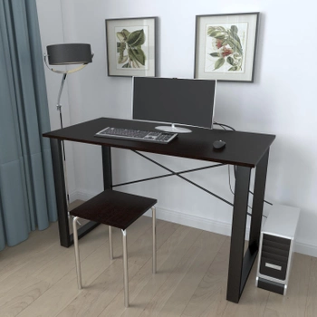 Письменный стол Ferrum-decor Драйв 750x1200x700 Черный металл ДСП Венге Магия 16 мм (DRA087)