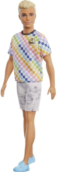 Кукла Кен Модник Barbie Ken Fashionistas Doll with Sculpted Blonde Hair Wearing a Surf-Inspired Checkered Shirt 174 (GRB90)