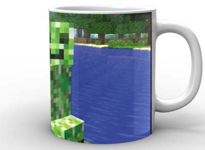 Керамічна кружка з принтом Minecraft Кріпер для кави та чаю 330 мл (0824712DEB2A)
