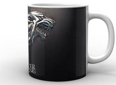 Кружка Game of Thrones Игра Престолов Старки керамика, белого цвета 330мл.