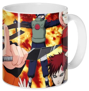 Кружка Наруто Naruto пламя керамика, белого цвета 330мл.
