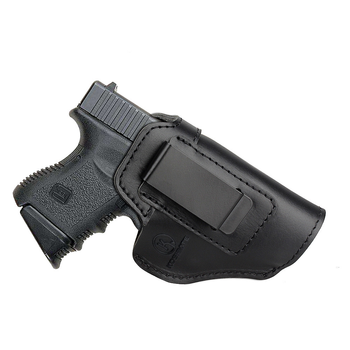Кобура Kosibate внутрішньочеревна шкіряна відкрита для Glock 19 чорна (Glock_19)