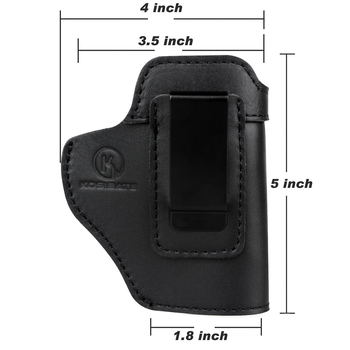 Кобура Kosibate внутрибрючная кожаная открытая для Glock 19 черная (Glock_19)