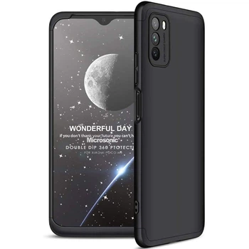 Протиударний чохол GKK LikGus 360 градусів (opp) для Xiaomi Poco M3 / Полікарбонатний Захисний Панель Накладка Гладкий Матовий Ультратонкий Повний Захист корпусу та камери / Чорний