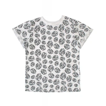 Футболка белая Листья MISHKA 1452 Размер 98