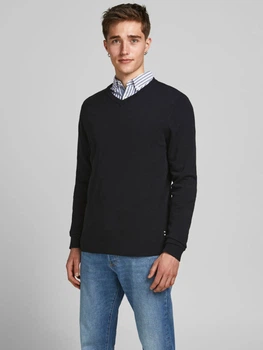 Пуловер чоловічий Jack & Jones 12137194 S Чорний (5713736480644)
