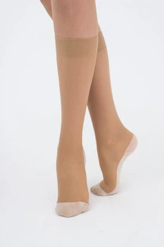 Жіночі гольфи з бавовняними підслідниками Giulia FOOTIES STYLE KNEE-HIGH 20 one size Beige-daino