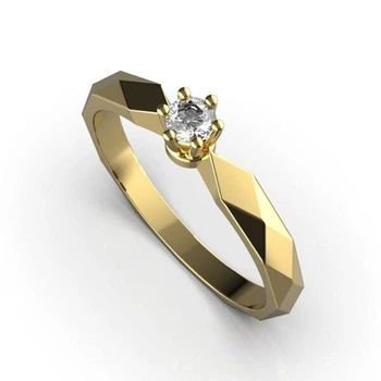 Каблучка Lunet Jewellery з червоного золота, з діамантом 18.5 розмір 23202421