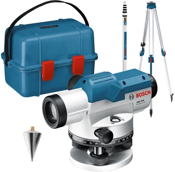 Оптический нивелир Bosch GOL 20 + строительный штатив BT160 + измерительная рейка GR500 (0601068402)