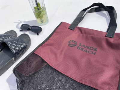 Пляжная сумка Sand&Beach Бордовый (сумка для песочницы с сетчатым дном) 