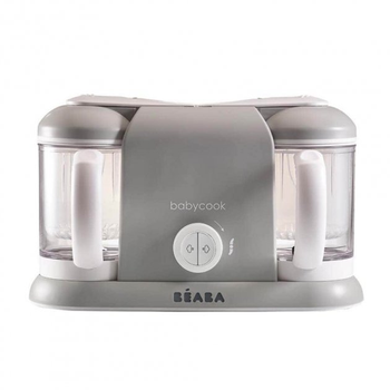 Пароварка-блендер 4 в 1 Beaba Babycook Plus Grey 2200 мл / 400 Вт на 2 чаші з автовимкненням та звуковим сигналом