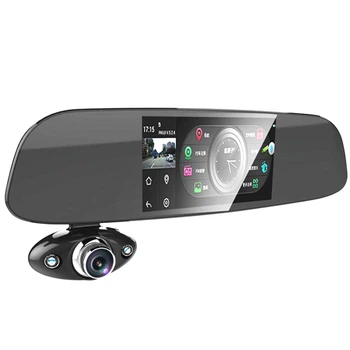 Зеркало-регистратор Anytek B33 HD 1080P видеорегистратор G-sensor 5" экран 2 камеры обзор 150 градусов