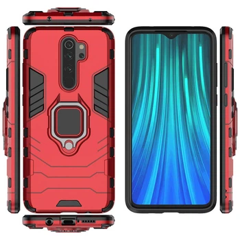 Ударопрочный чехол Transformer Ring for Magnet для Xiaomi Redmi Note 8 Pro Красный / Dante Red Без бренда