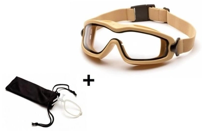 Тактические очки с диоптрической вставкой Pyramex V2G-PLUS SAND Прозрачные