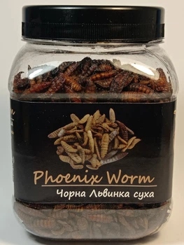 Личинка Чорної львинки суха Буся Phoenix Worm. Банка 450мл/120г