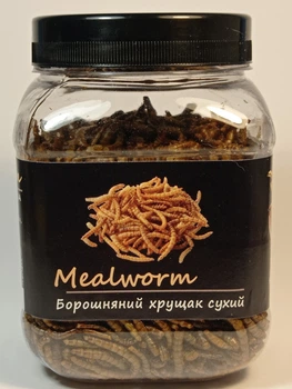 Борошняний хрущак сухий натуральний Буся Mealworm. Банка 450мл/60г