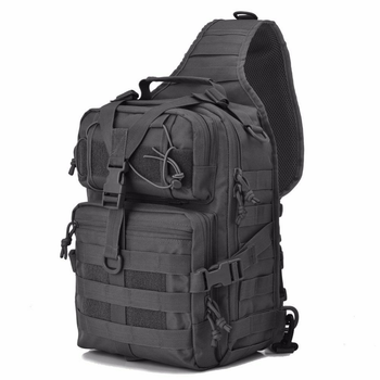 Рюкзак сумка тактична військова Eagle M04B Oxford 600D 20л через плече Black