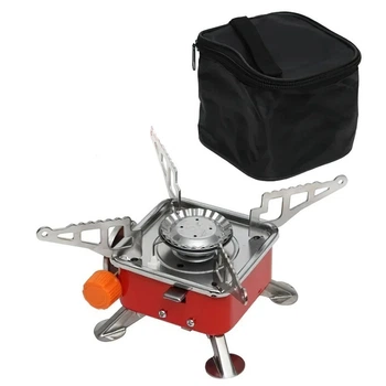 Портативна газова плита Portable Card Type Stove K-202 Червона, туристична міні газова плитка (VS7004179)