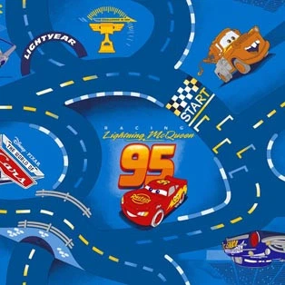 Ковролін AW WORLD OF CARS 77 2,5 м синій з малюнком
