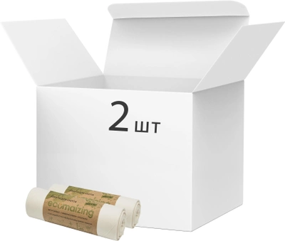 Упаковка мусорных пакетов биоразлагаемых Ecomaizing 60 л 2 рулона по 10 шт (4820253430043)