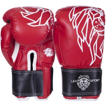 Перчатки для бокса и единоборств LEV 4280 Red-Black 12 унций