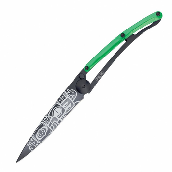 Нож Deejo Tattoo Black 37g, Green, Peace 1GB112