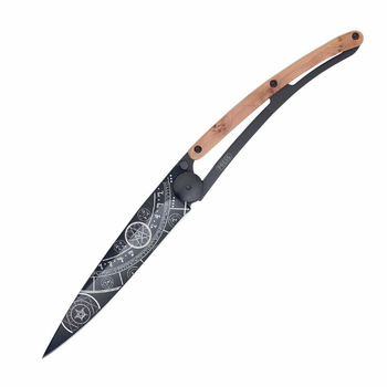 Нож Deejo Tattoo Wood Black 37g, Juniper, Esoteric 1GB113