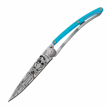 Нож Deejo Tattoo 37g, Blue, Spray 1CB025