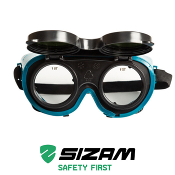 Окуляри захисні для зварника з відкидними лінзами і непрямою вентиляцією 2780-01 Sizam Vulcan Vision сині 35023
