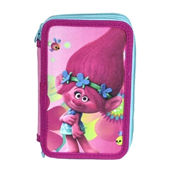 Пенал 3 секції з канцелярією Kids Licensing TR17005 Рожевий Trolls