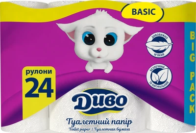 Туалетний папір Диво BASE 2 шари 24 рулони (4820003836712)