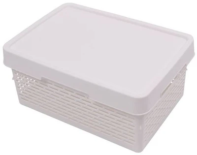 Кошик для зберігання з кришкою Qutu Q-Basket White 12 л (Q-BASKET д/зберігання з/кр. WHITE 12)