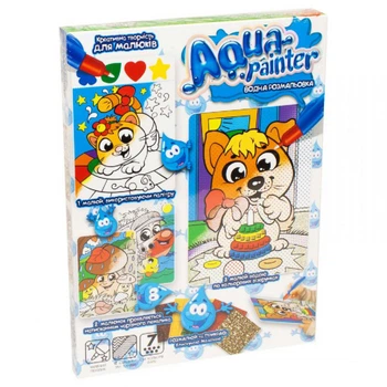 Дитячий набір для творчості "Aqua Painter" Danko Toys AQP-01 укр, водна розмальовка Собачка з Пірамідкою