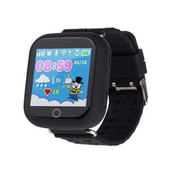 Детские телефон-часы c GPS Smart Baby Watch Q100 с прослушкой, трекером + игра, Черный