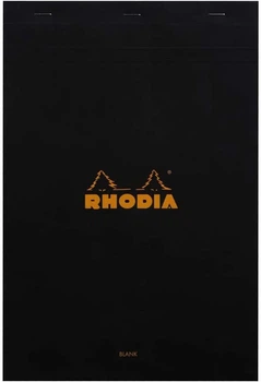 Блокнот Rhodia Pad №19 A4+ чорний нелінований