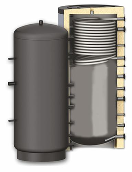 Буфер EA-10-1500-X/Y 1500 л - 1 теплообменник (в изоляции)