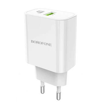 Сетевое зарядное устройство Borofone BA55A QC3.0+PD20W белое