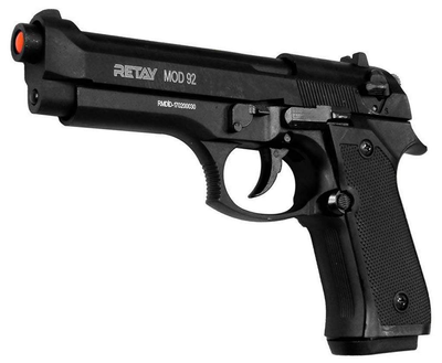 Стартовый пистолет Retay MOD 92 Black + в подарок холостой патрон 9мм STS (25шт)