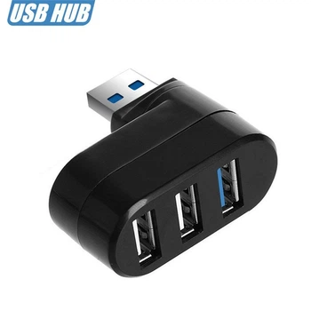 Мини USB хаб разветвитель 1*USB 3.0+2*USB 2.0 с поворотным штекером