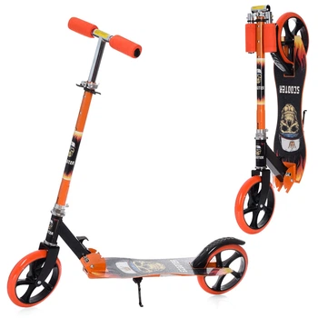 Детский двухколесный самокат Scooter SR 2-050-1 со складной конструкцией, Оранжевый