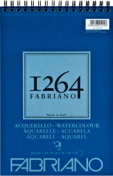 Альбом&nbsp;для акварели&nbsp;Fabriano 1264&nbsp;А4 300г/м2&nbsp;на спирали&nbsp;30 листов (8001348212157)