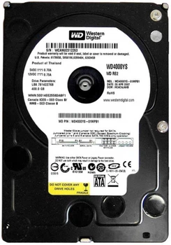 Накопитель HDD SATA 400GB WD 7200prm 16MB (WD4000YS)