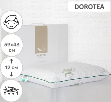 Подушка ортопедическая MirSon №7036 Elite Green nature Dorotea MEN Memory 59х43х12 см (2200003399752)