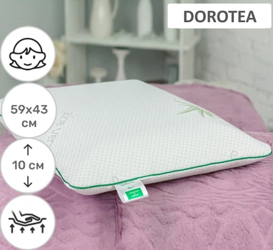 Подушка ортопедична MirSon №6080 Green nature Dorotea WOMEN Memory 59х43х10 см (2200003262346)