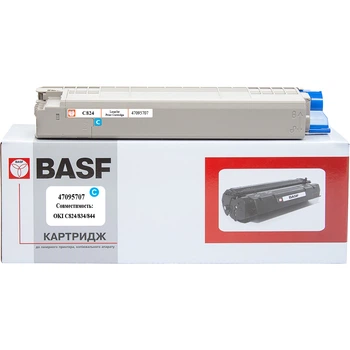 Картридж для OKI C824, C824n, C824dn BASF 47&nbsp;095&nbsp;707 Cyan BASF-KT-47095707