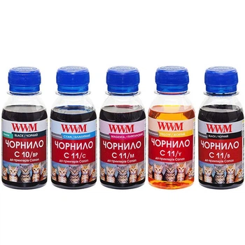 Чернила для Canon PIXMA MX870 WWM C10/11 BP/B/C/M/Y 5х100г C10/11SET5-2