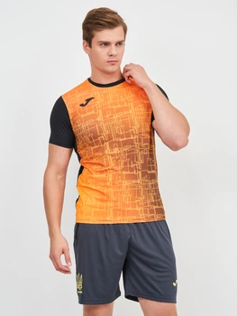 Футболка спортивная длинная мужская Joma Elite Viii 101929.108 M Черный/Оранжевый (8424309528973)